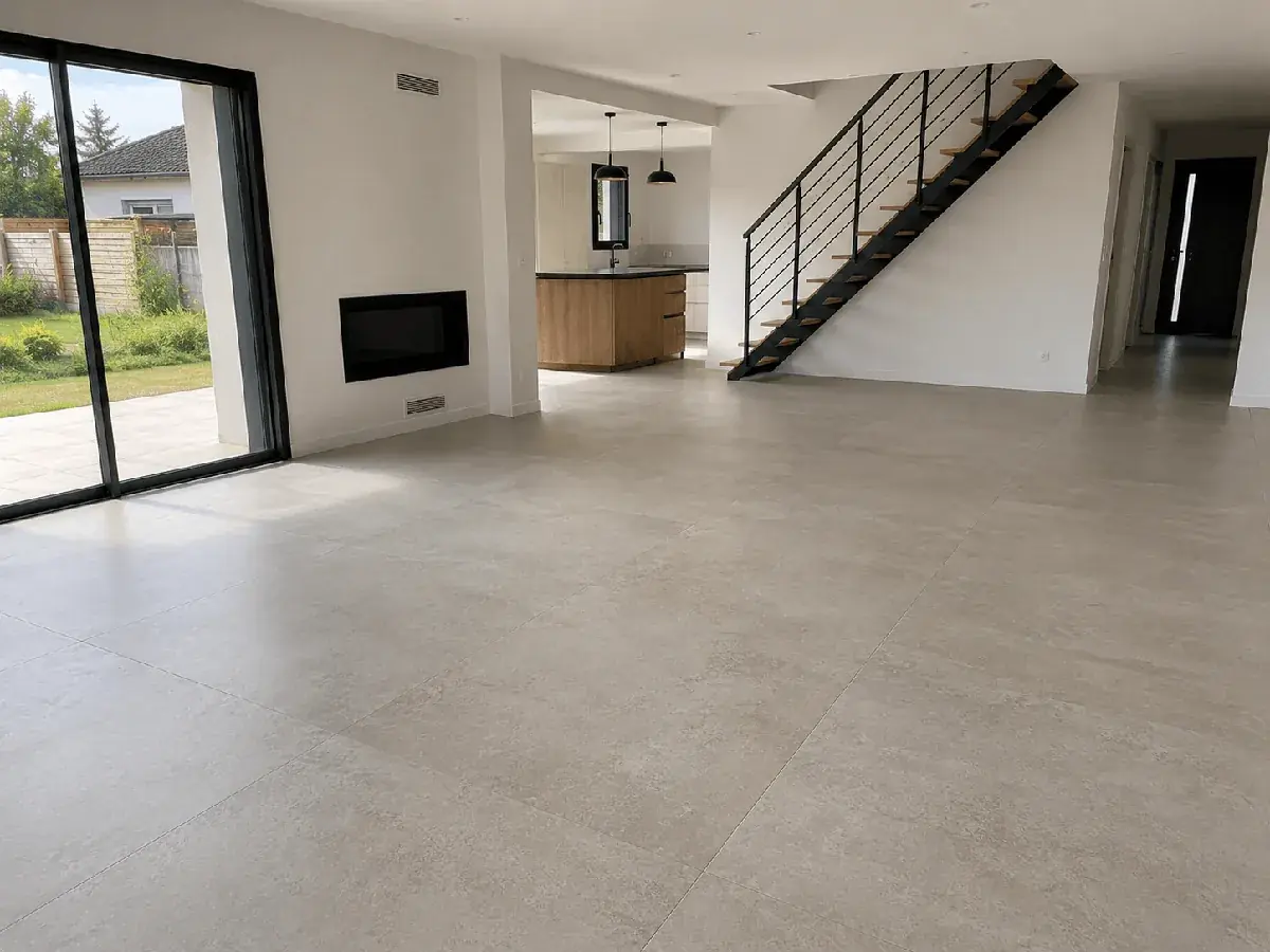 Pose carrelage grand format dans pavillon à la Trocardière à Rezé