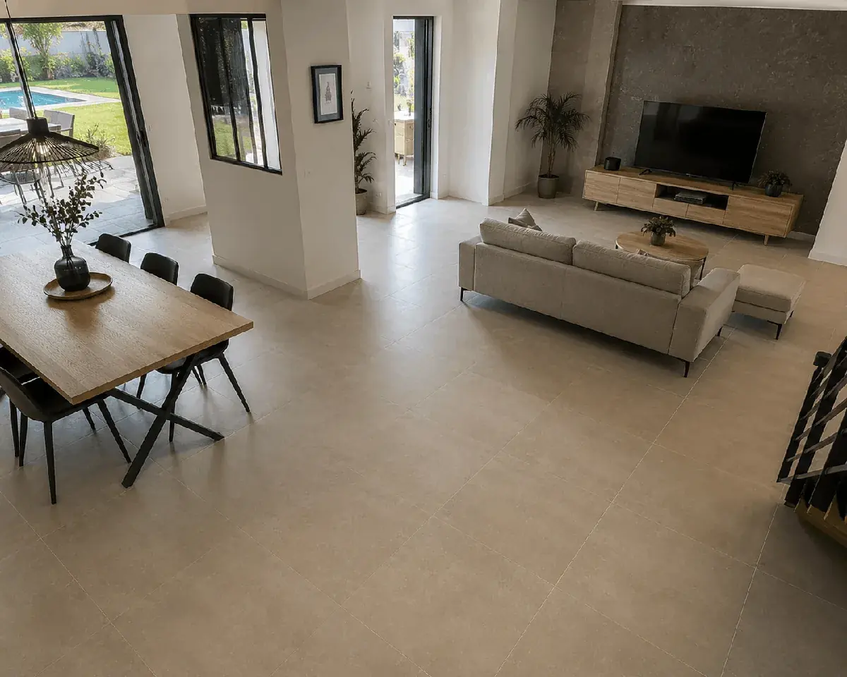 Pavillon des Couëts à Bouguenais avec carrelage grand format